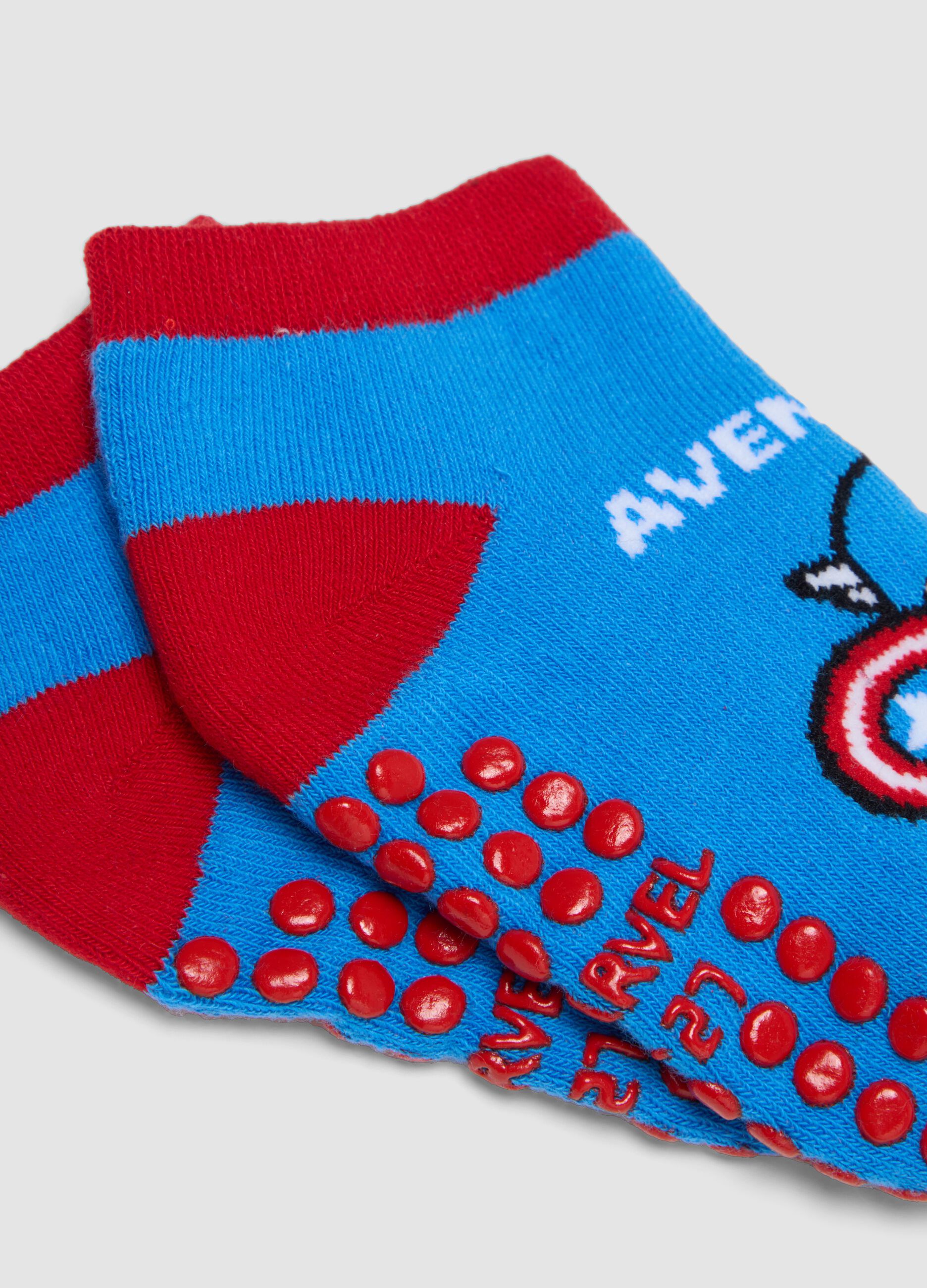 2-pack of anti-slip organic stretch cotton socks with Avengers print