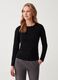 Long-sleeved T-shirt with diamantés_1