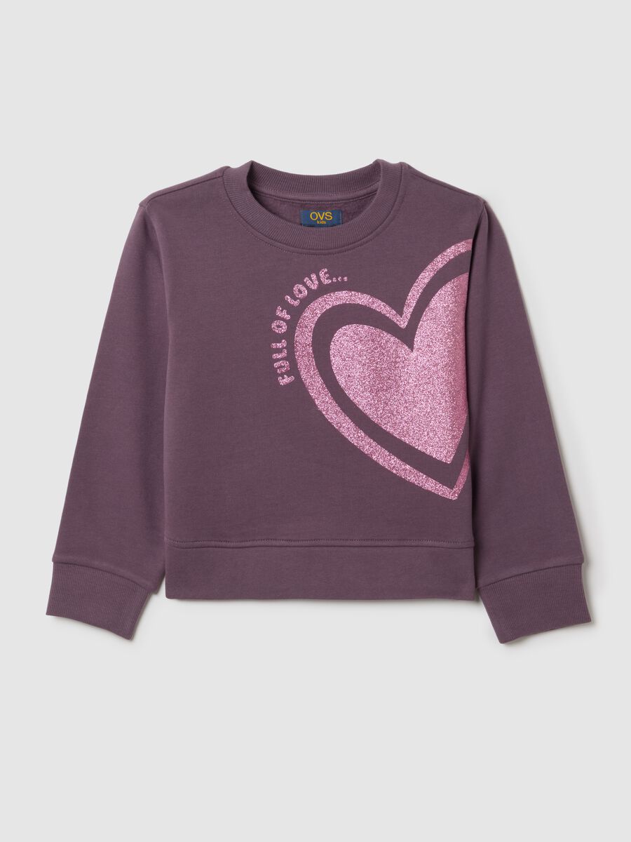 Girls' violet regular fit pure cotton sweatshirt_0