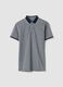Grey pure cotton polo shirt with classic collar_4