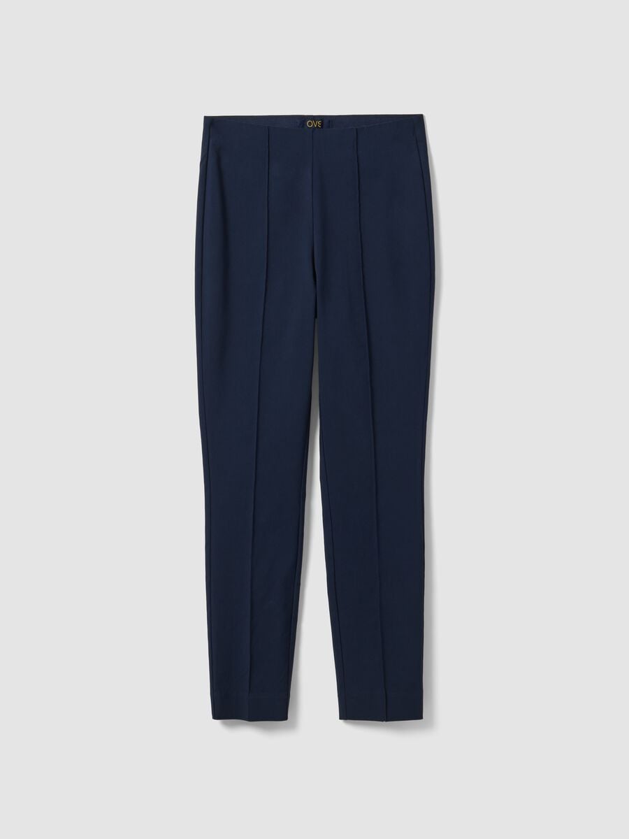 Leggings blu in viscosa elasticizzato slim fit_4