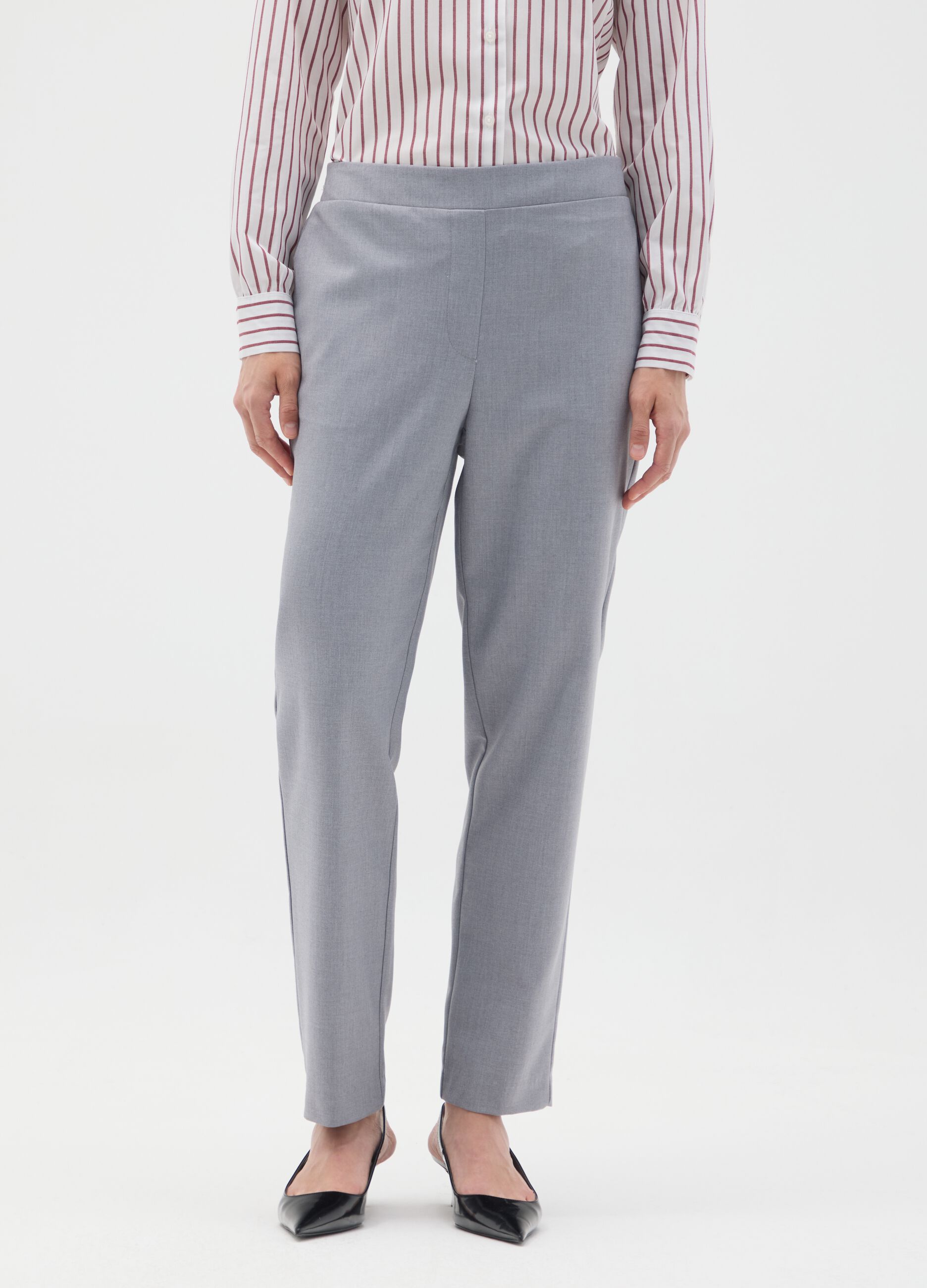 Slim Fit Grey Blend Trousers