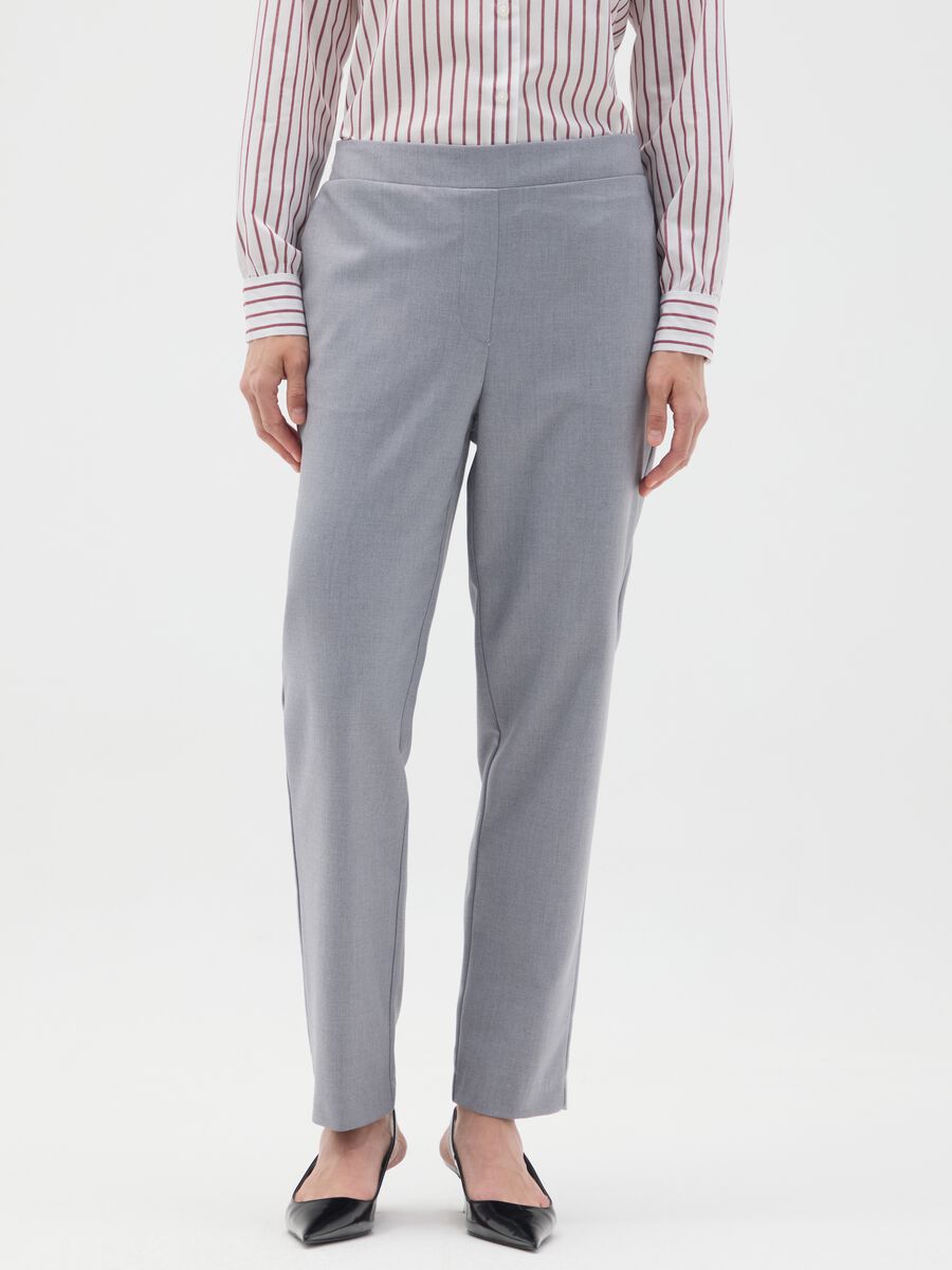 Slim Fit Grey Blend Trousers_1