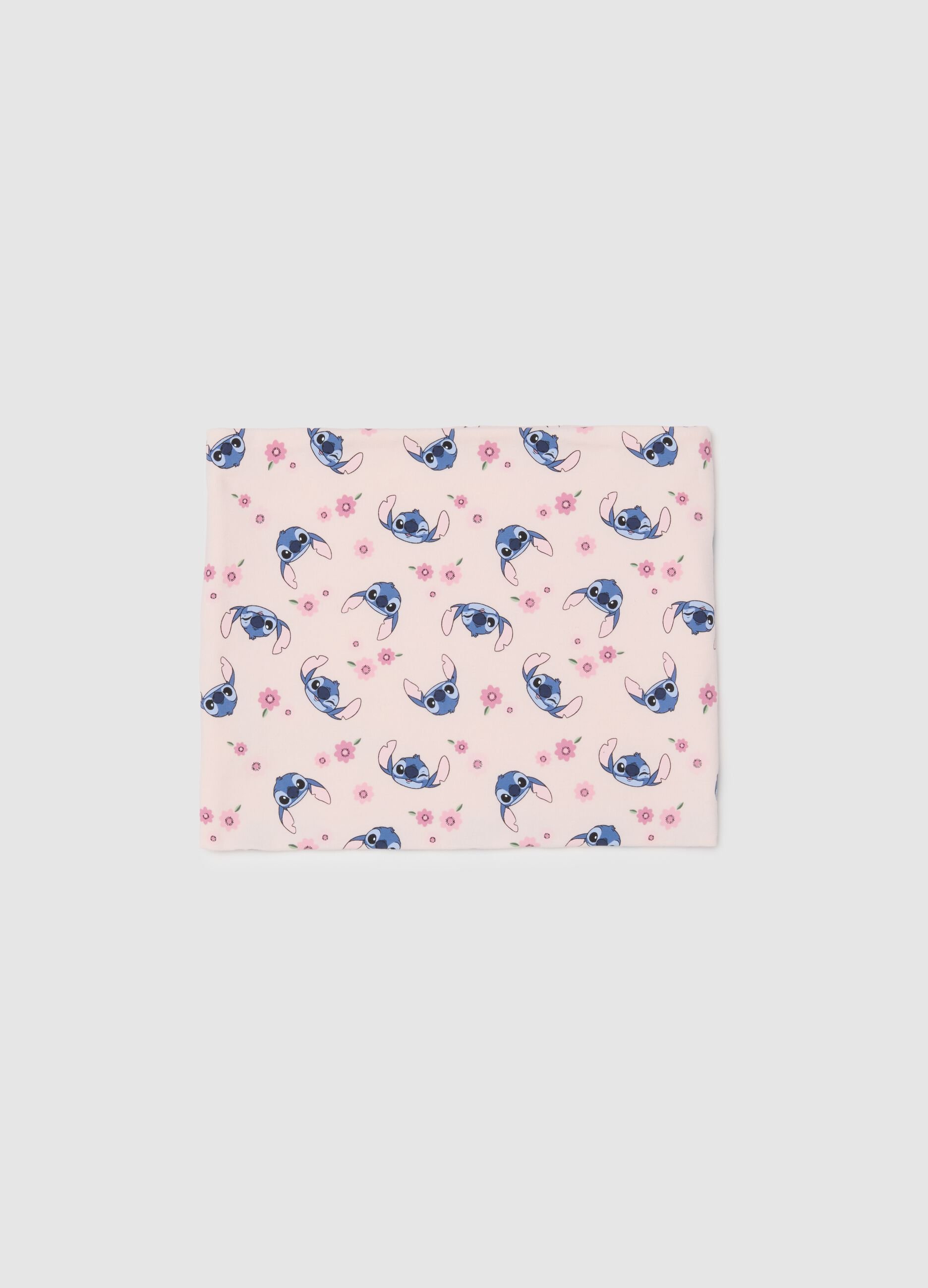 Girls' multicolour stretch cotton scarf with print