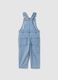 Pure cotton regular fit baby dungarees with blue stripes_1