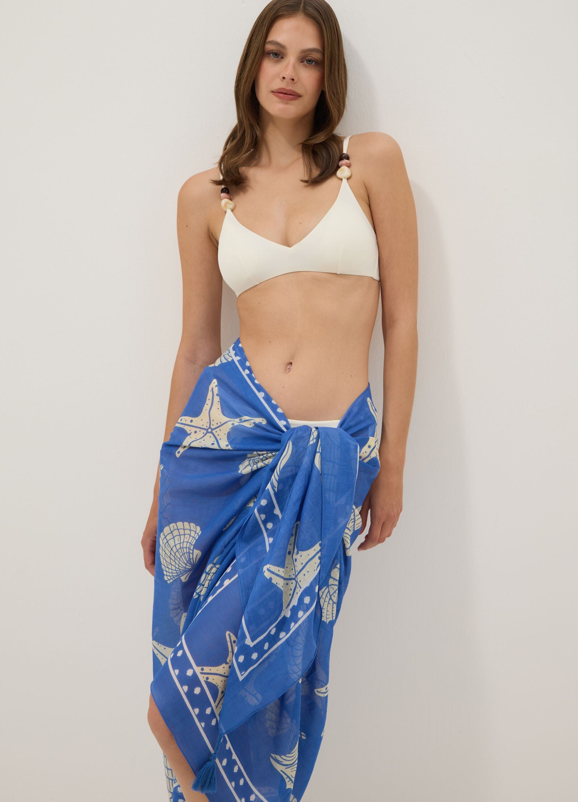 Blue pure cotton pareo