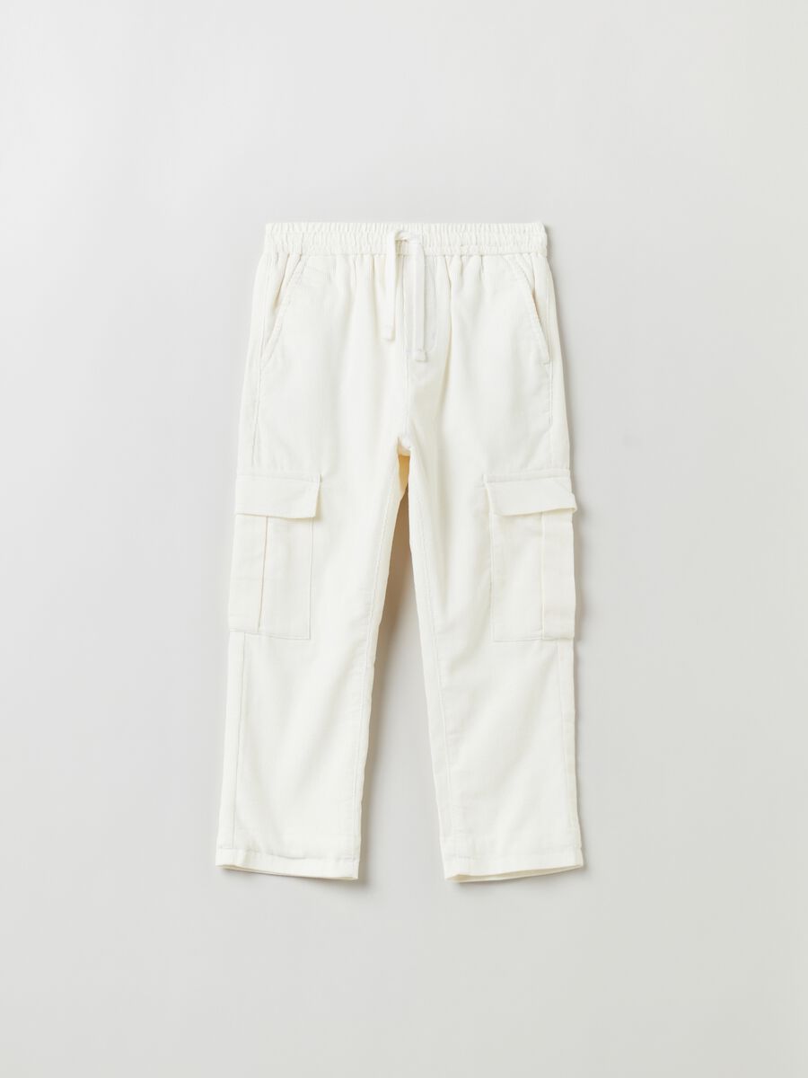 Joggers in corduroy con coulisse_0