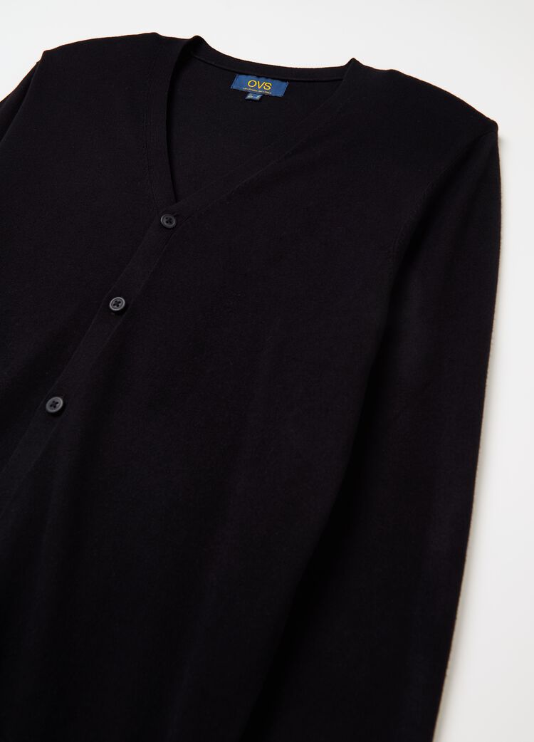 Cardigan Uomo Con Bottoni E Lavorazione A Trecce - Collo A Scialle, In Acrilico - Foto 3