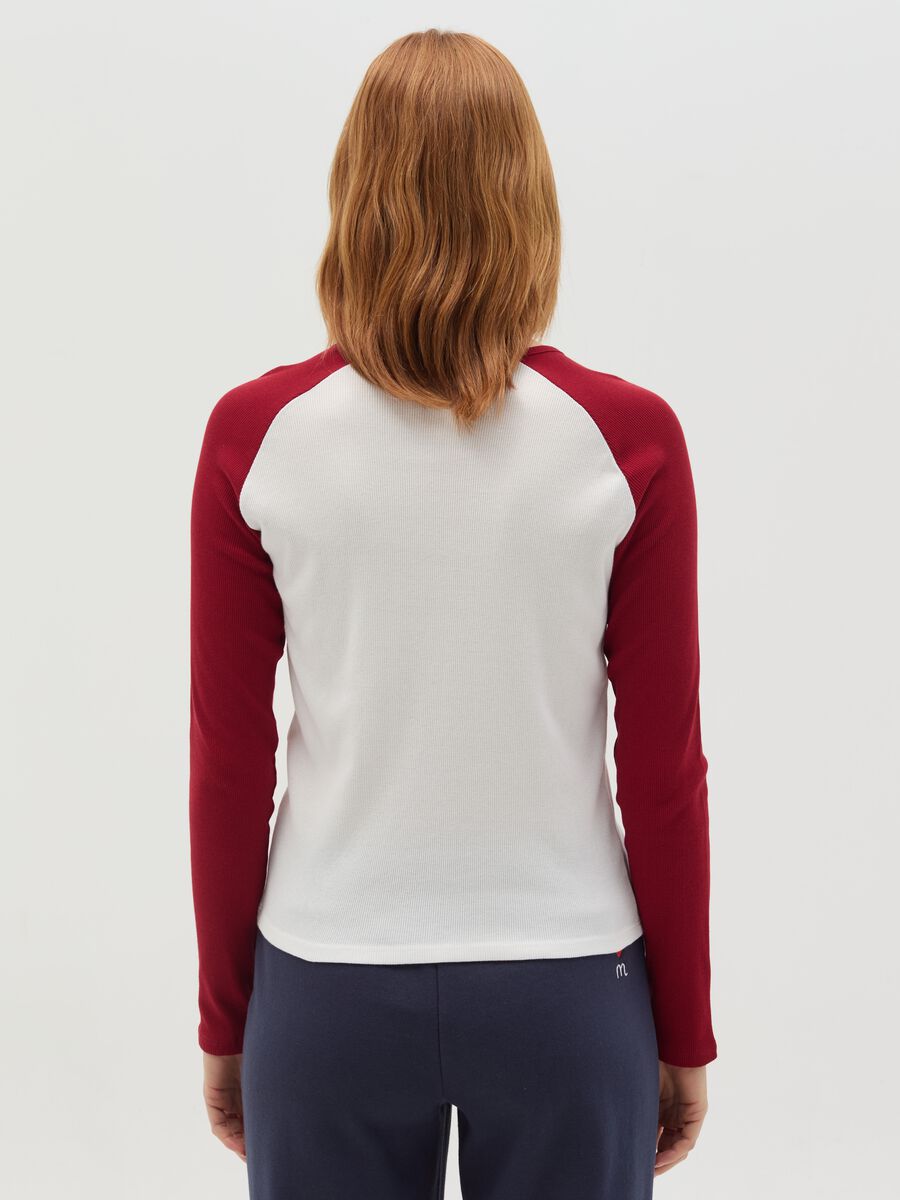 Ribbed T-shirt with long raglan sleeves_3