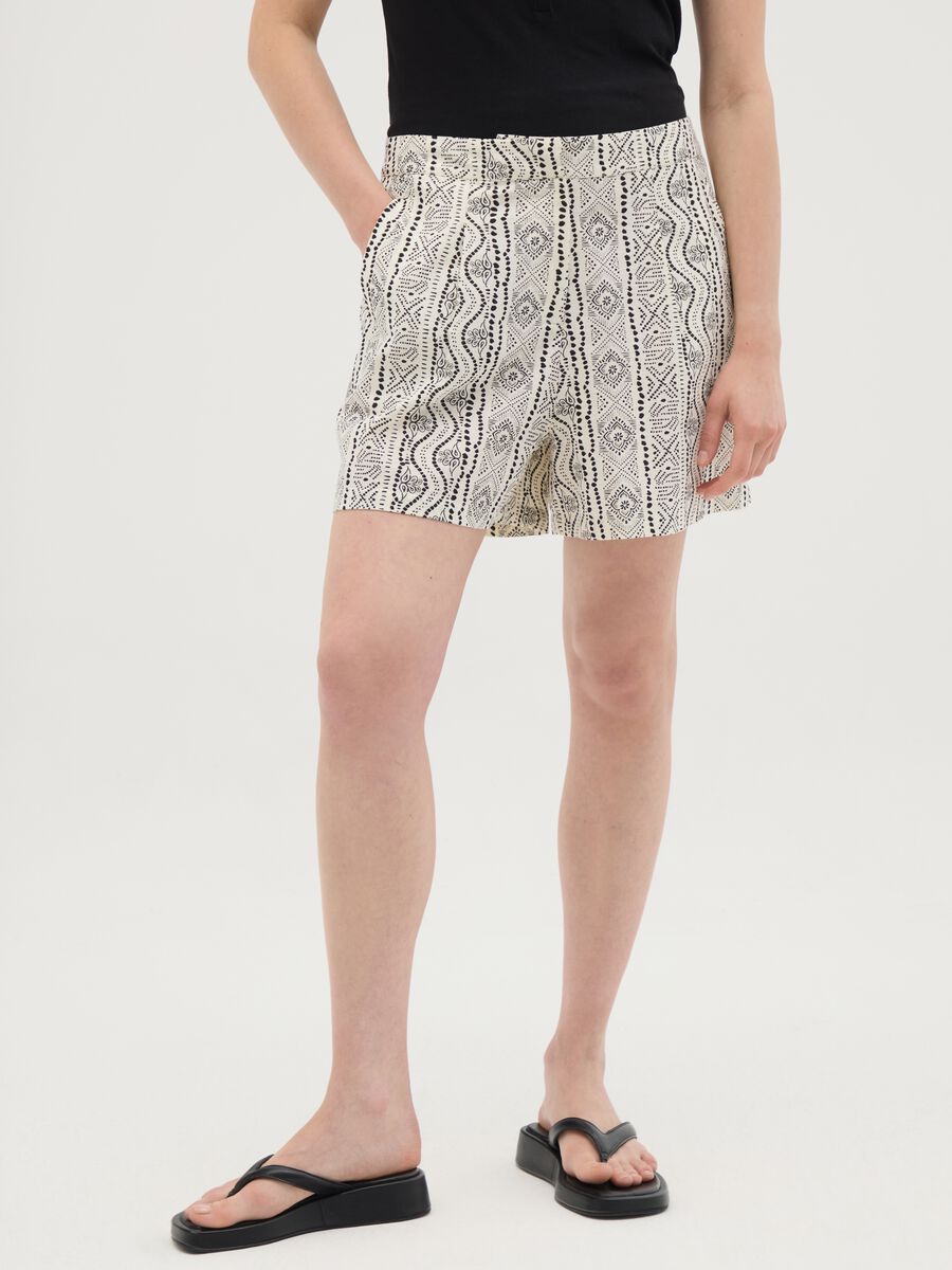 Short da donna in puro cotone multicolor regular fit_1
