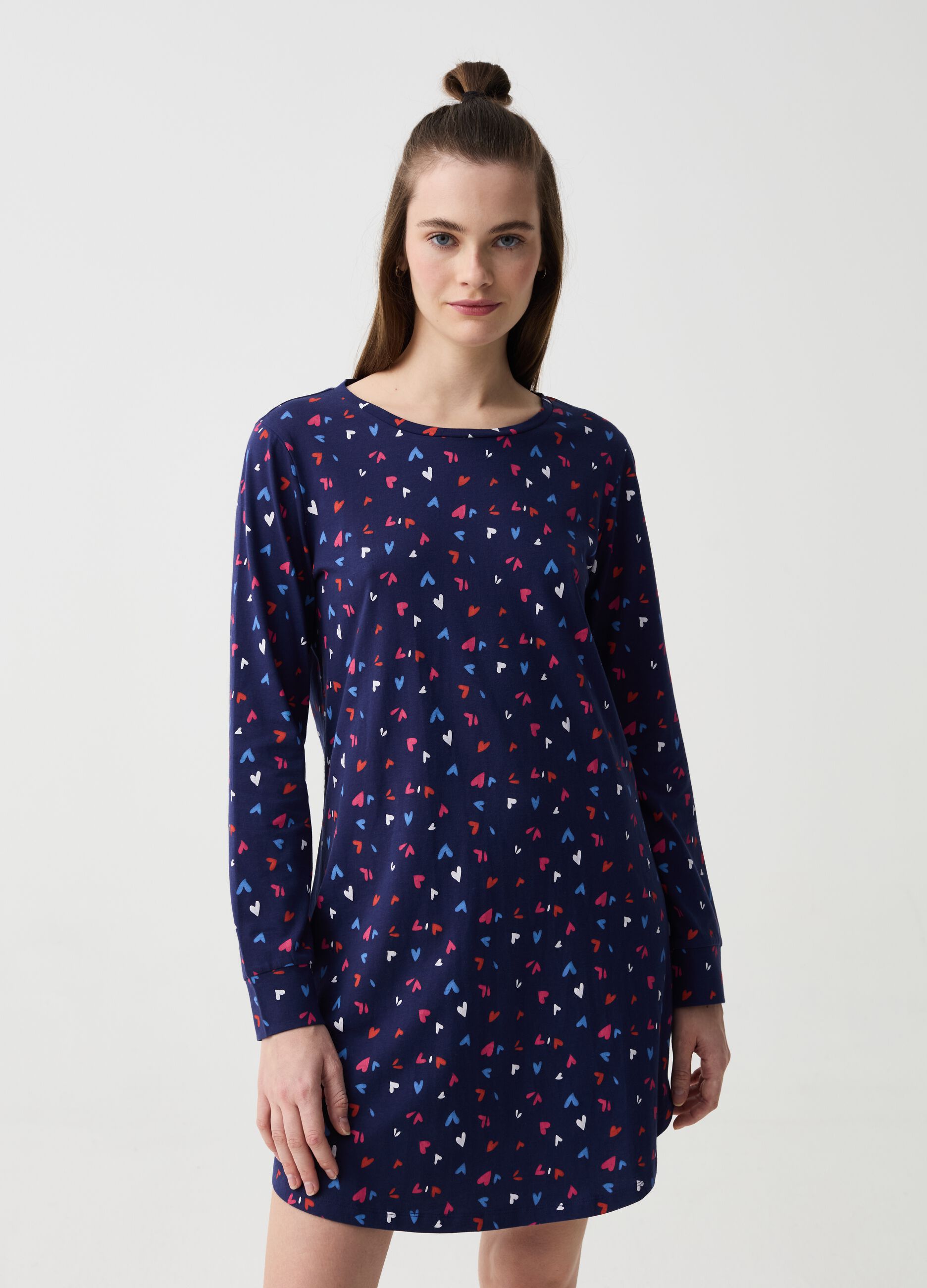 Nightdress with hearts print