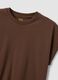 Brown fitted pure cotton short-sleeve T-shirt_5