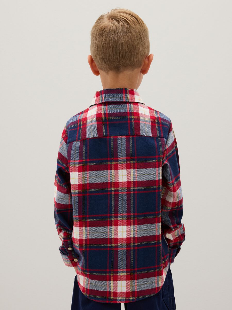 Children's pure cotton checked regular fit shirt_1