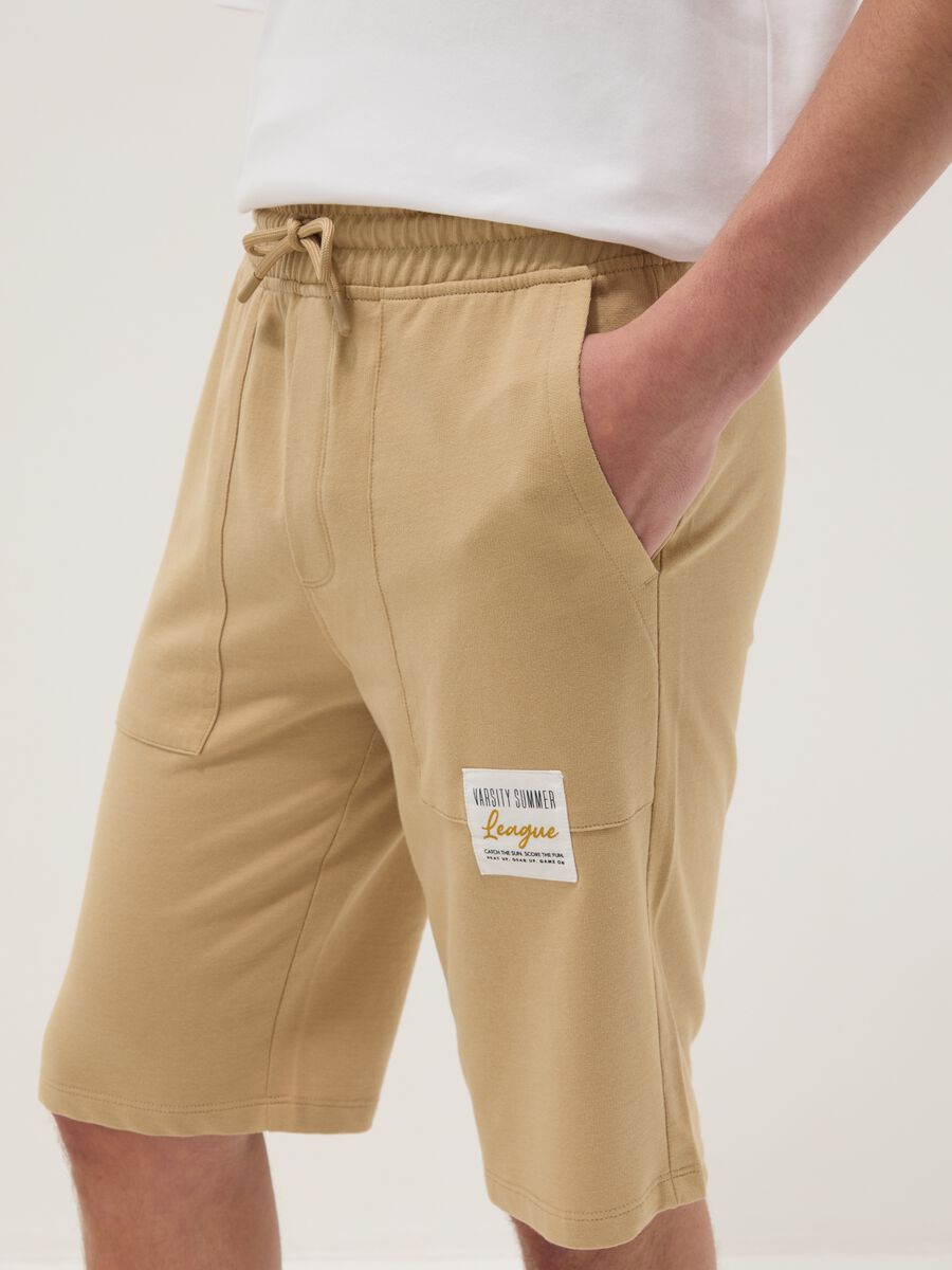 Boy's beige pure cotton shorts regular fit_2