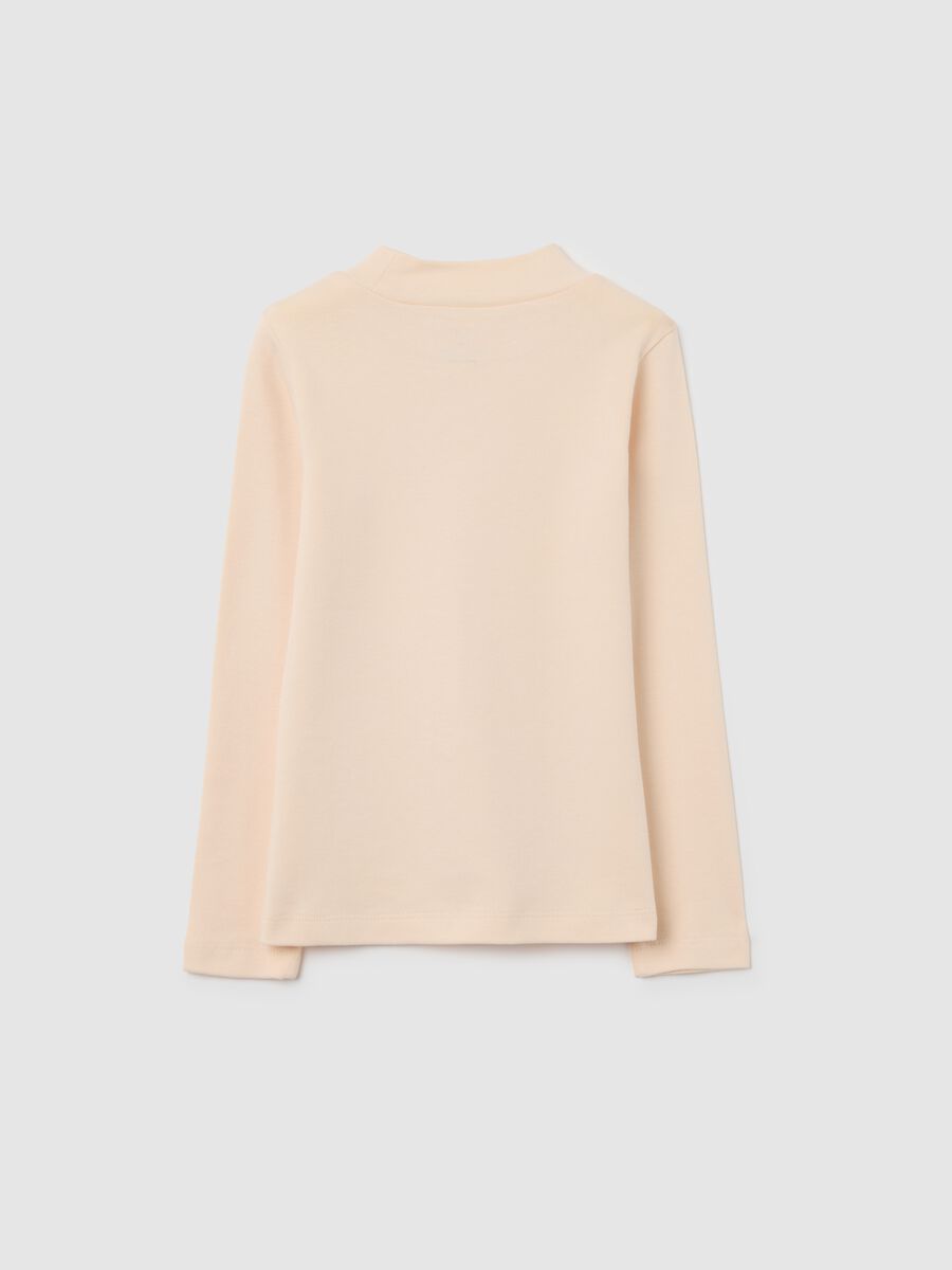Girl's beige pure cotton sweater, regular fit_1