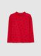 Red children's cotton jumper regular fit with heart prints_0
