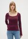 Purple long-sleeve cotton blend sweater_1