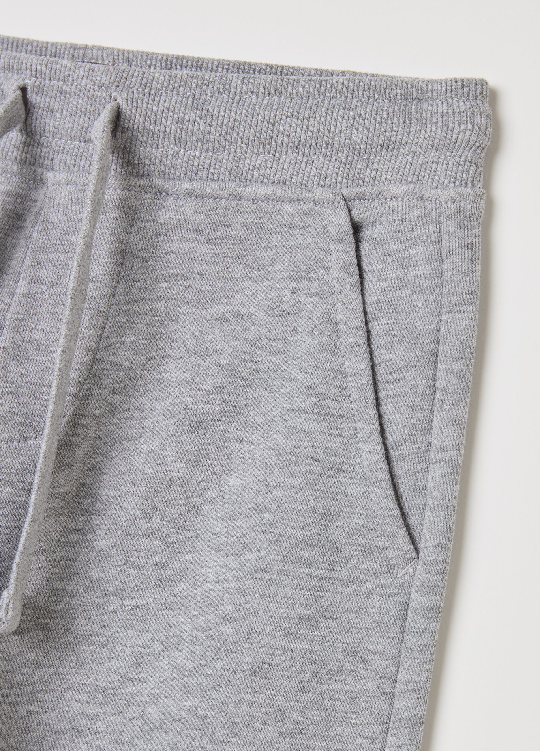 Joggers da bambino in puro cotone grigio regular fit