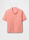 Short Orange Linen and Cotton Shirt_3