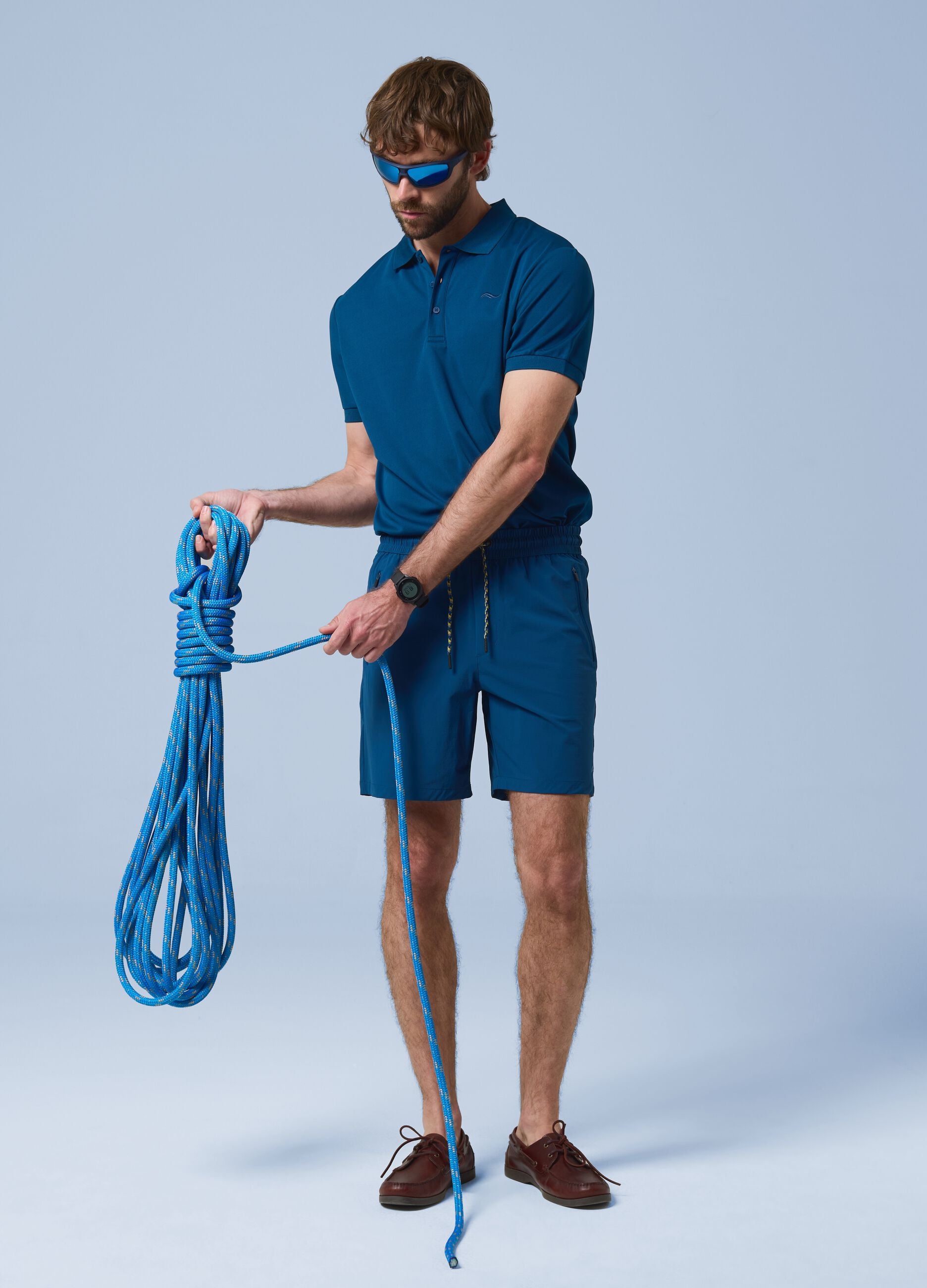 ALTAVIA SAILING blue polo shirt with classic breathable collar