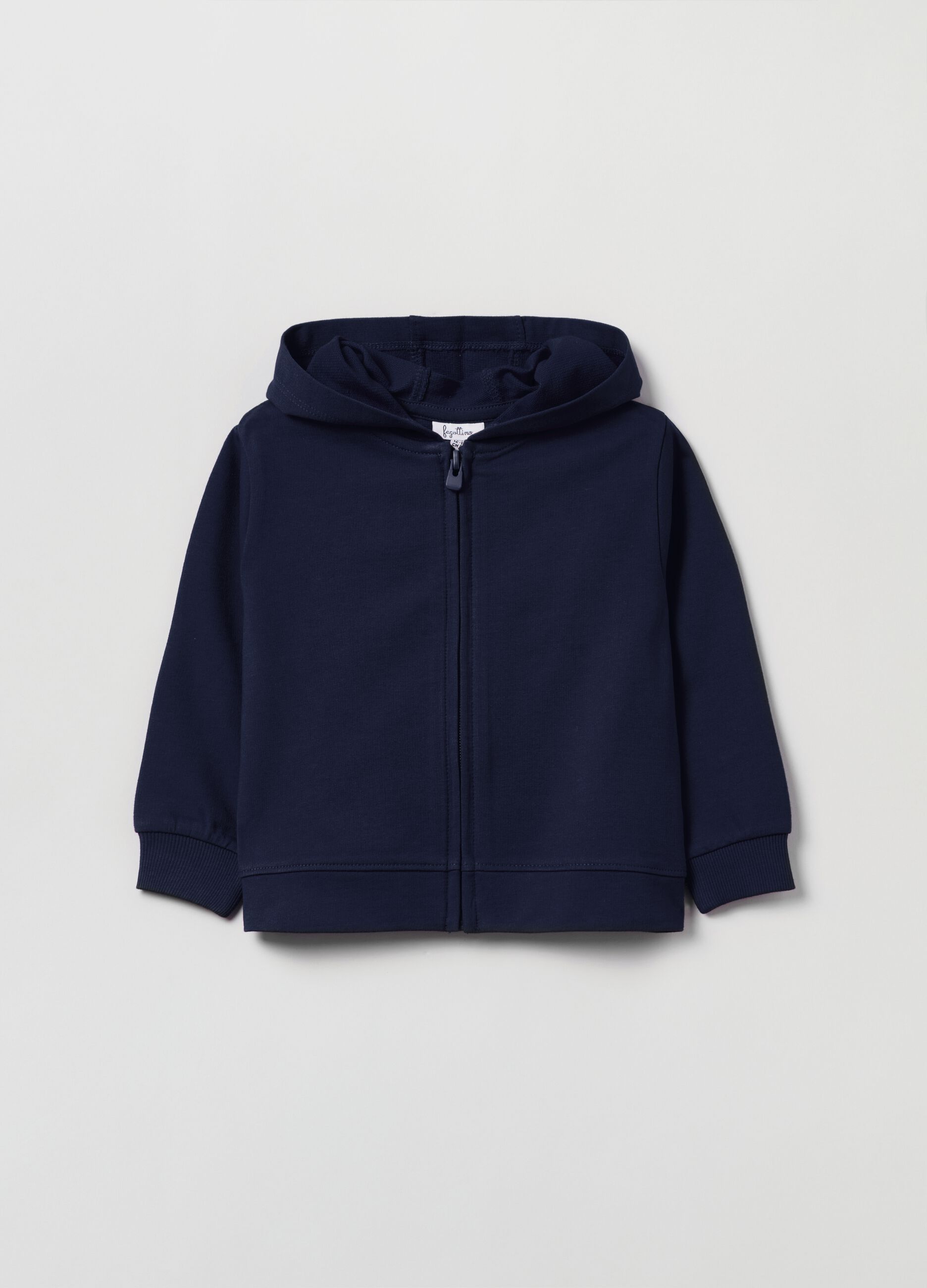 Full-zip in cotone con cappuccio_0