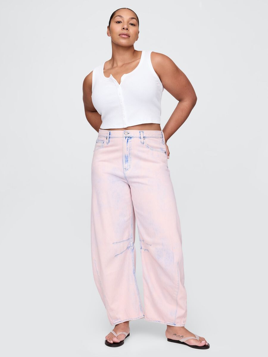 Pantaloni in denim rosa regular fit_4