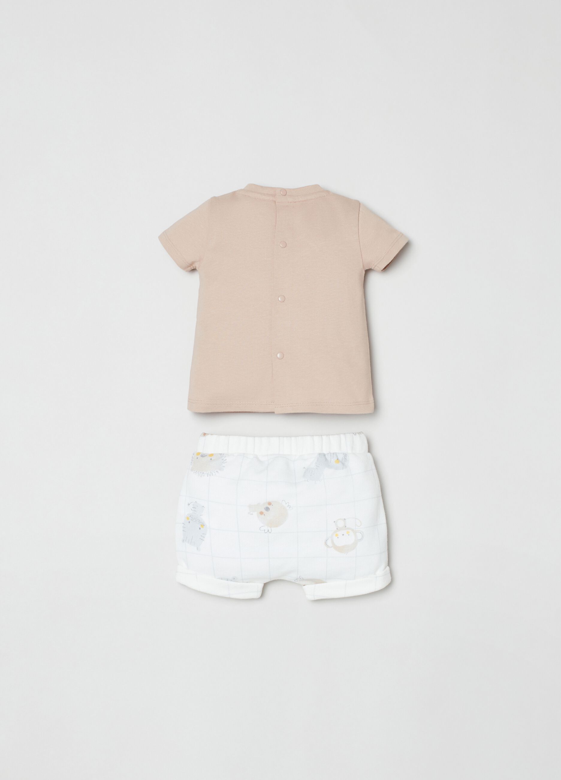 T-shirt and shorts set in cotton with print