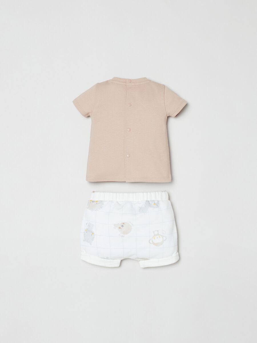 T-shirt and shorts set in cotton with print_1