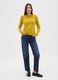 Yellow crew neck fitted jumper_1