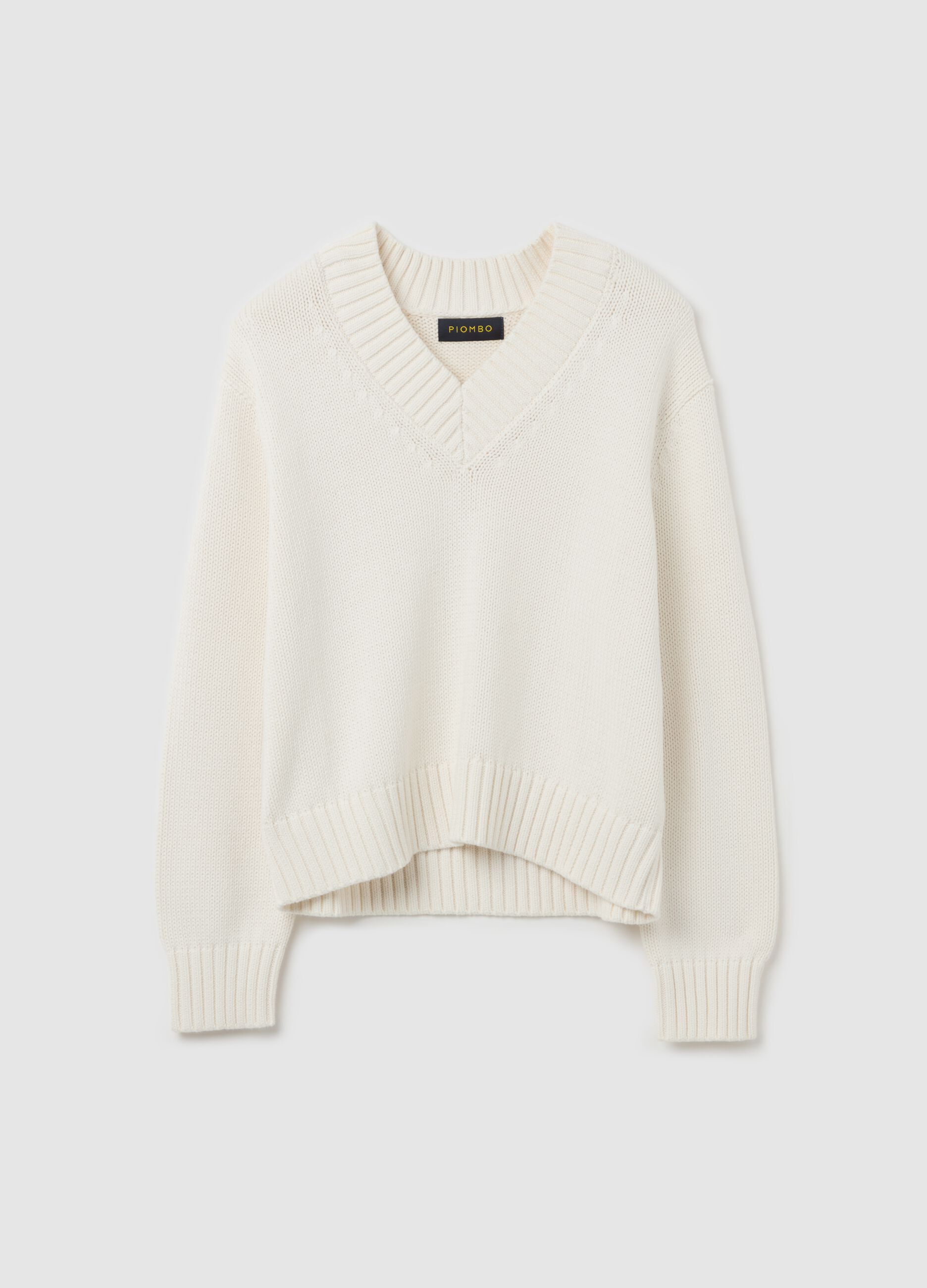 Pullover in cotone con scollo a V
