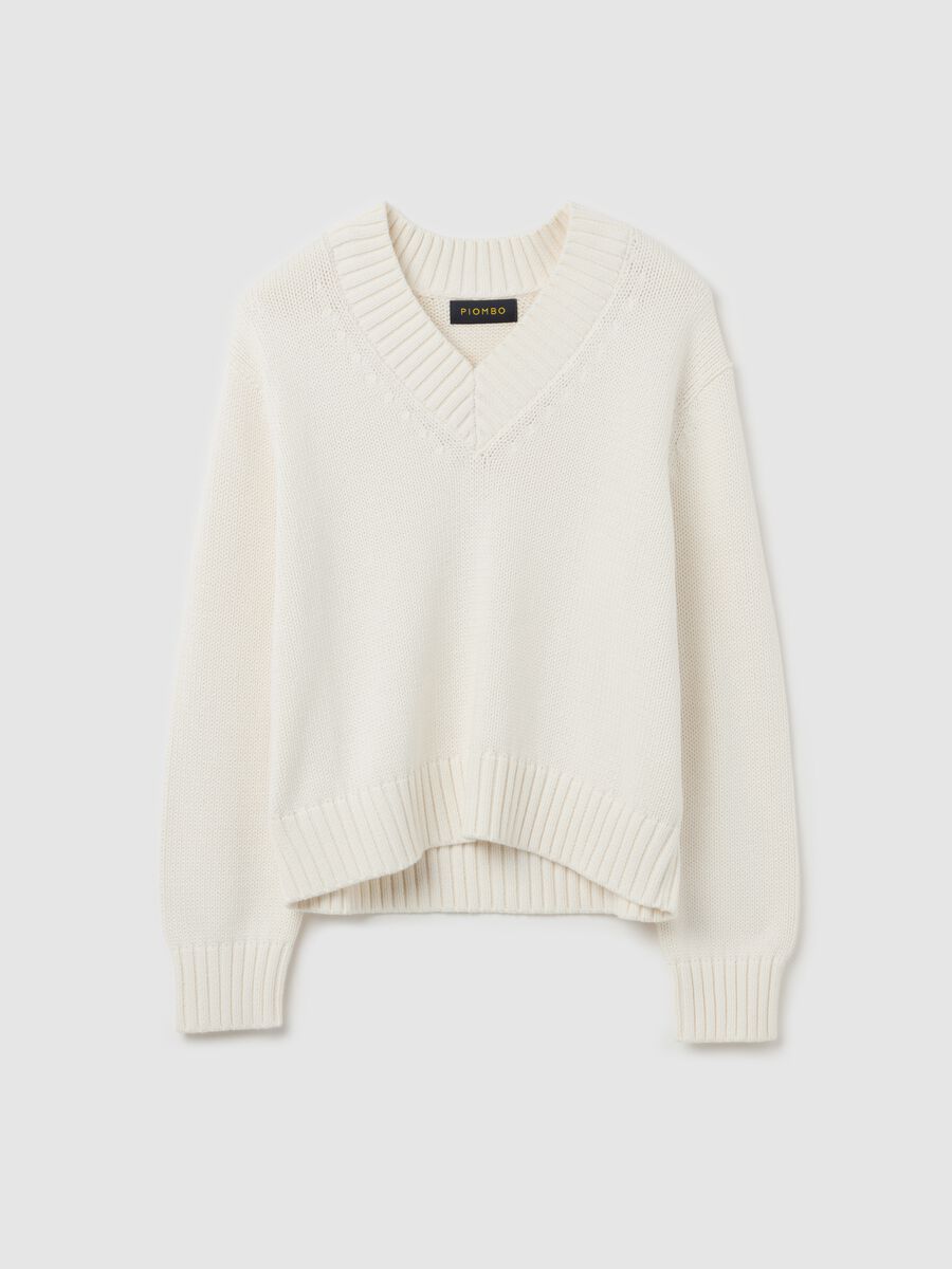 V-neck cotton pullover_4