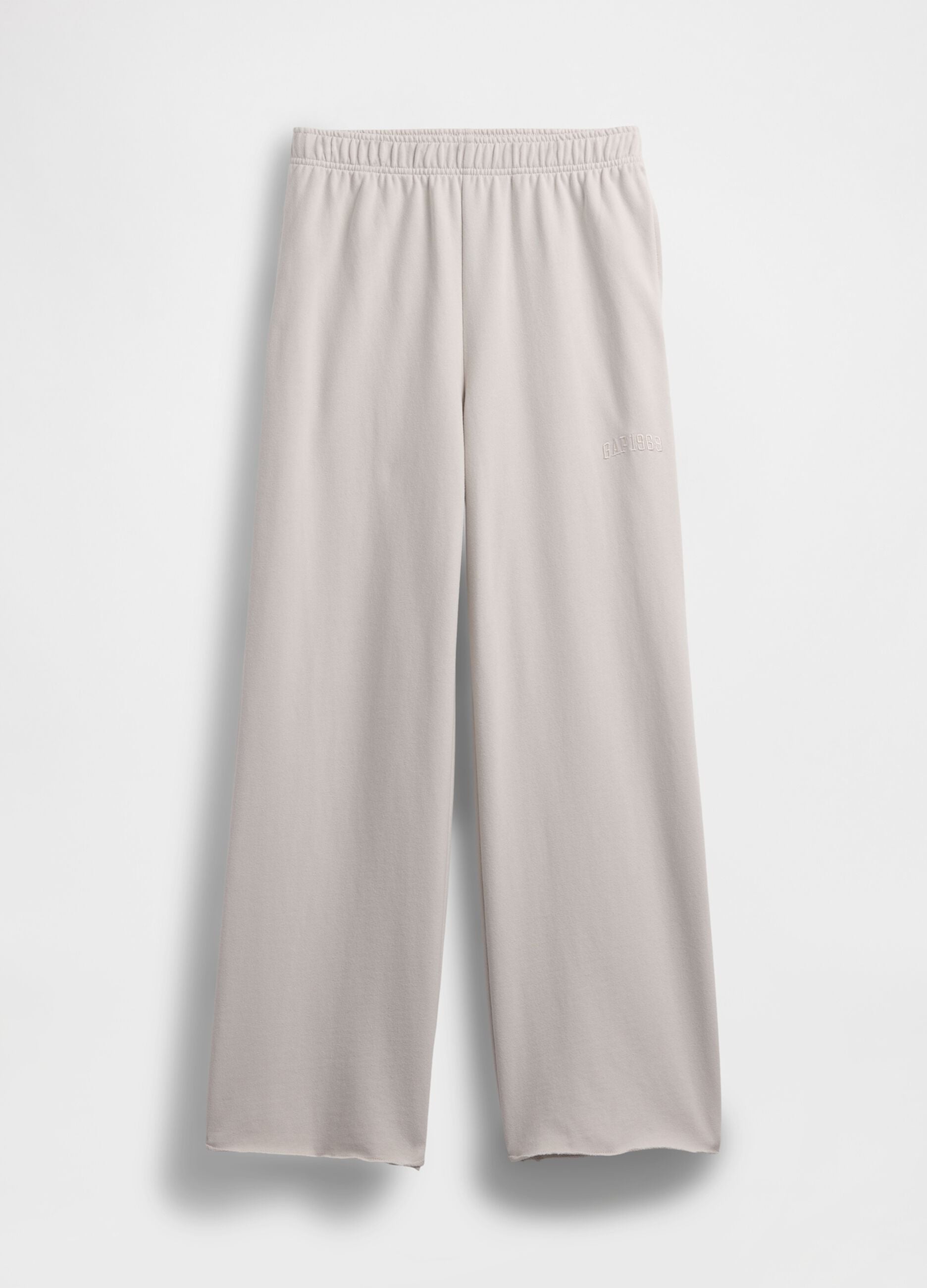 Wide-leg cotton-blend trousers