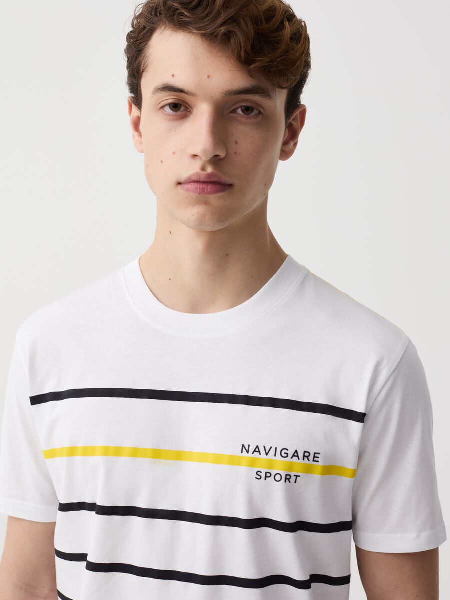 T-shirt a righe stampa Navigare Sport_2
