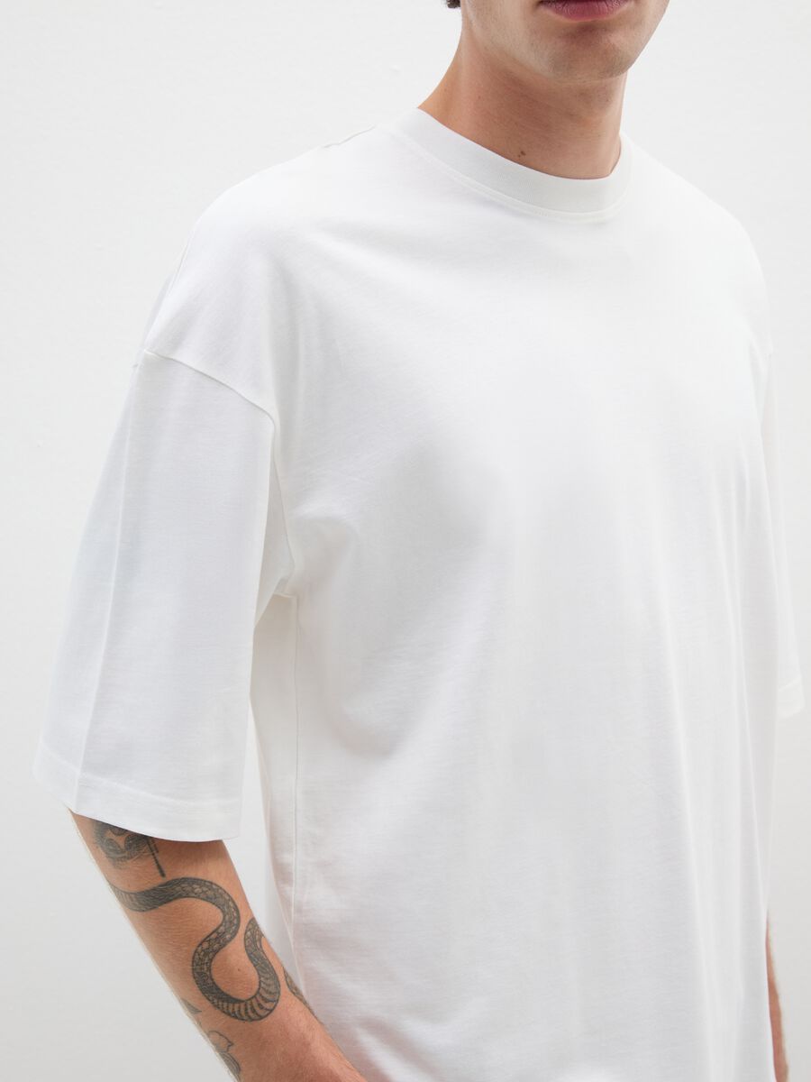 White boxy fit pure cotton T-shirt_3