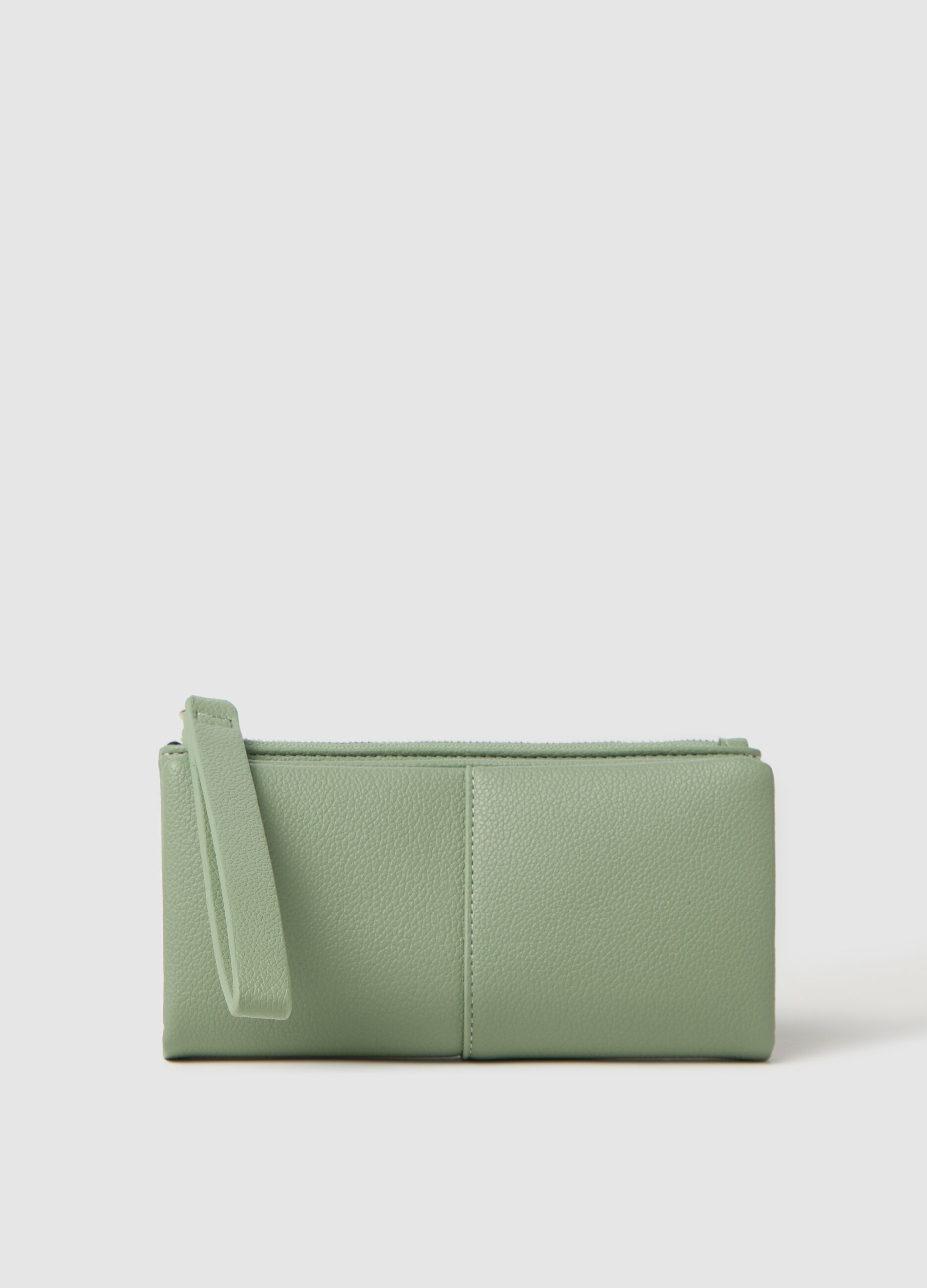 Textured-effect green wallet