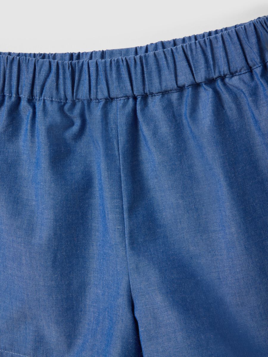 Multicolour stretch cotton shirt and shorts set for girls_3