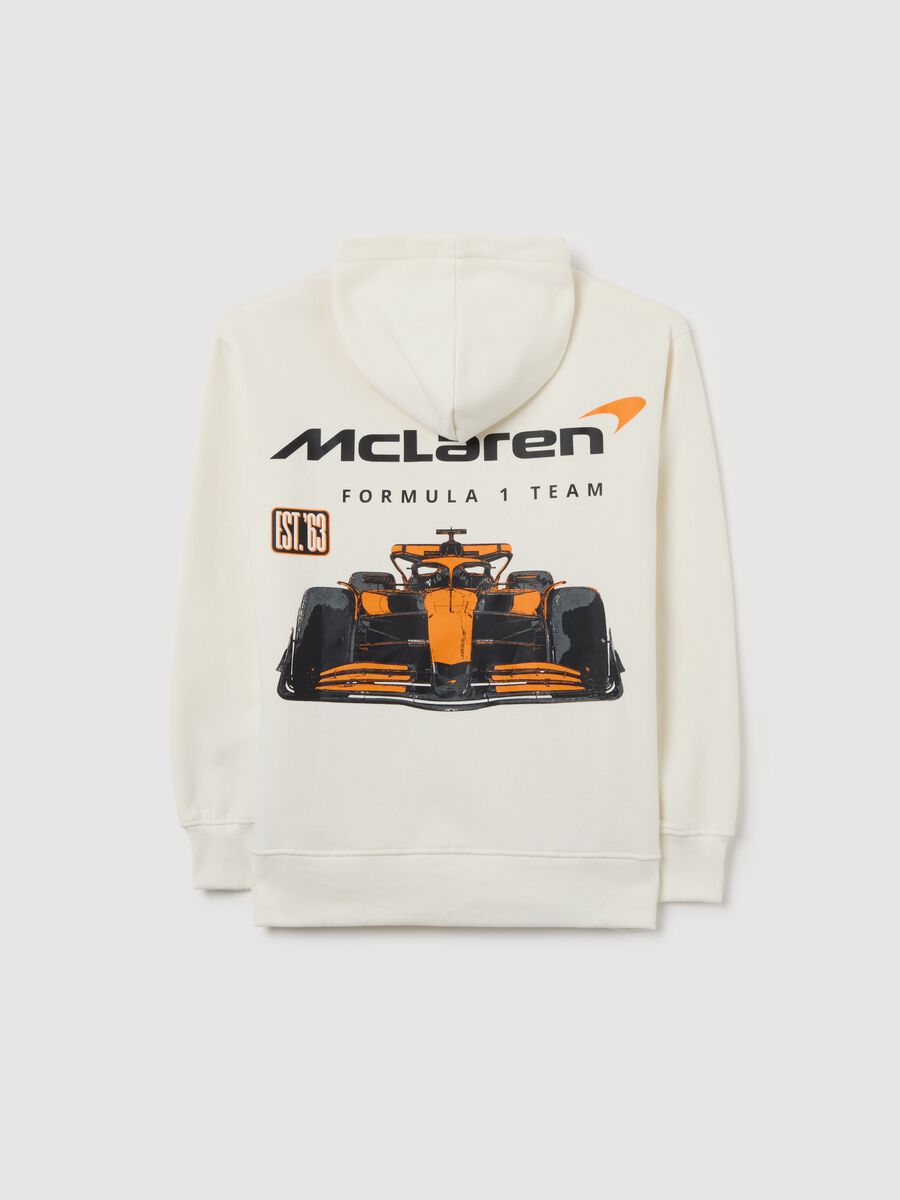 Children's white hoodie in regular fit cotton blend_1