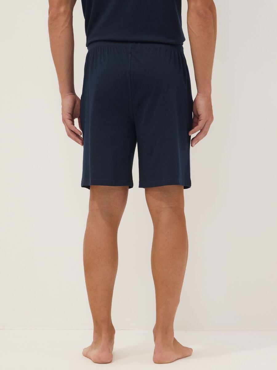 Pantaloncini pigiama blu in cotone organico_2