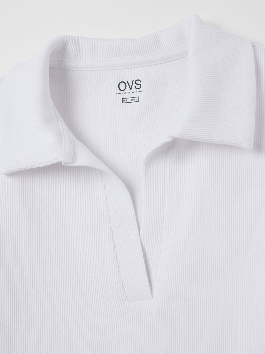 Women's pure cotton white polo shirt_5