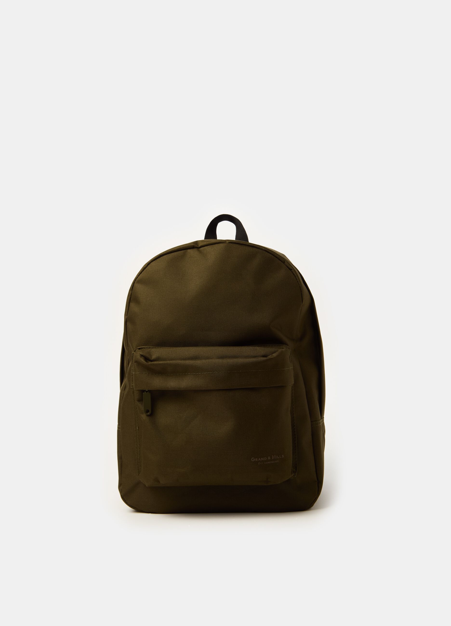 Backpack with external pocket and logo print