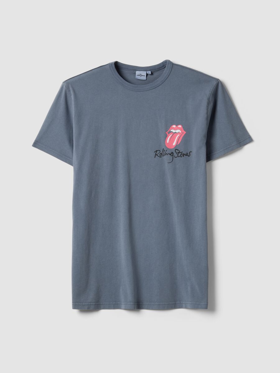 Grey regular fit pure cotton T-shirt with Rolling Stones print_4