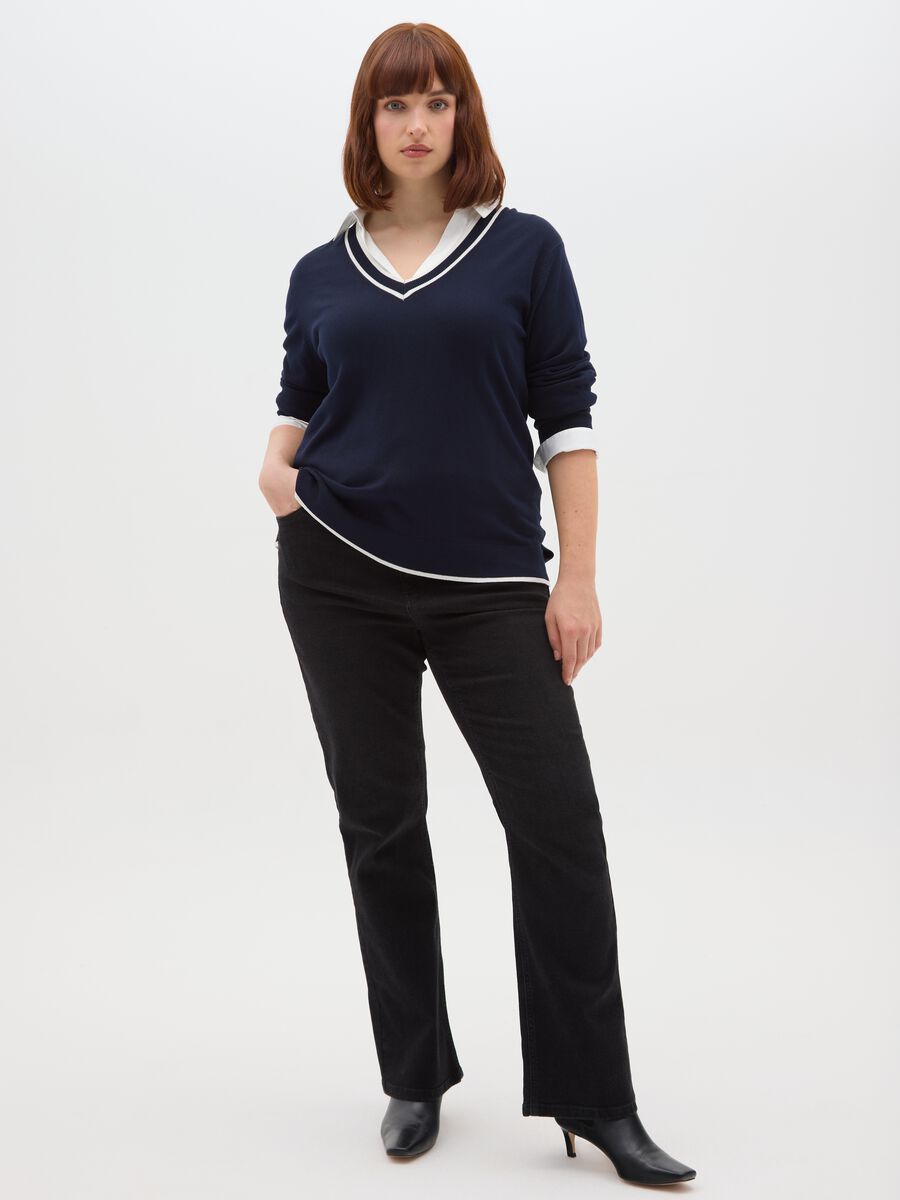 Regular fit blue pullover_1