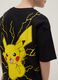 Children's black pure cotton T-shirt with Pikachu print in regular fit_2
