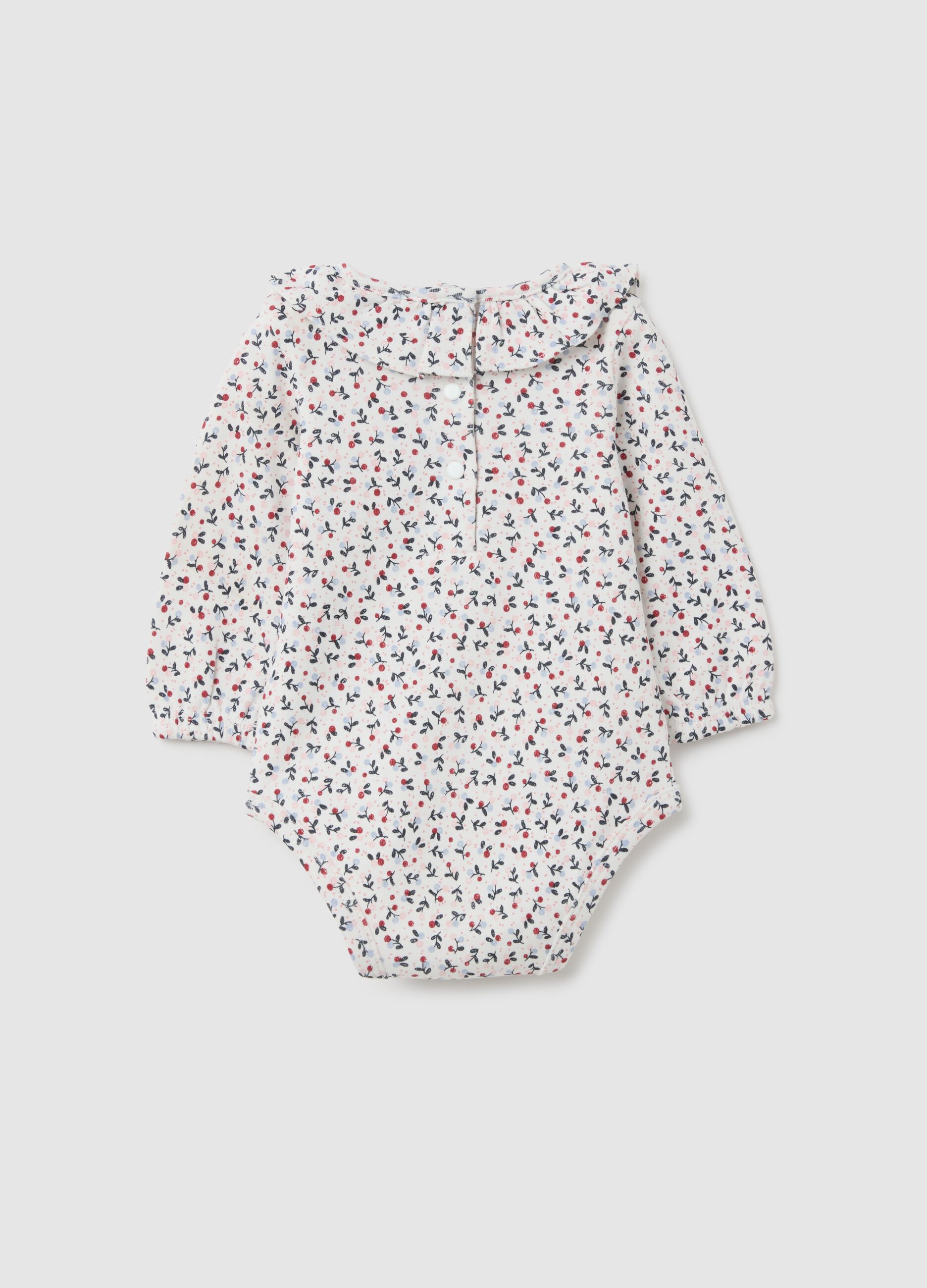 Multicoloured pure cotton baby bodysuit