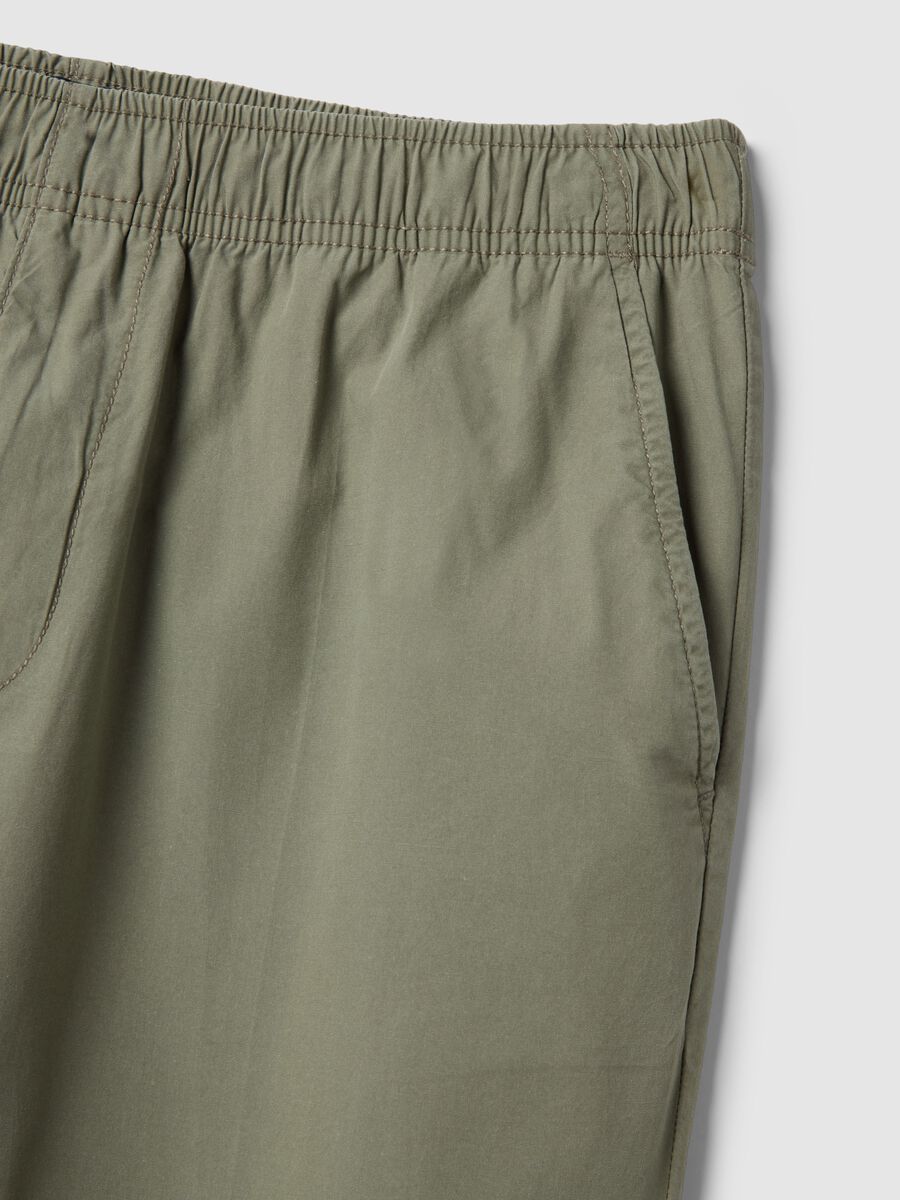 Green chino trousers in pure beige cotton regular fit_5