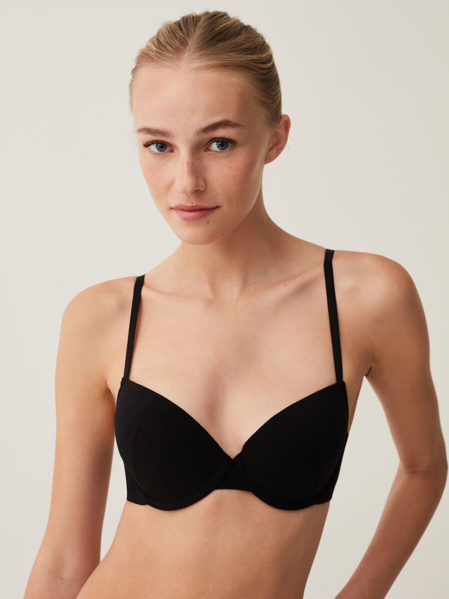 The Padded stretch cotton bra_0