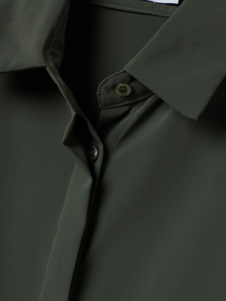 Green regular-fit shirt with classic collar_1