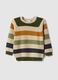 Boys&rsquo; multicolour striped cotton-blend jumper with buttons, regular fit_0