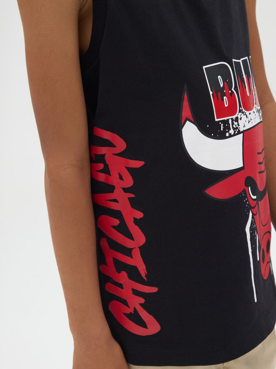 Boys' pure cotton black tank top regular fit_1