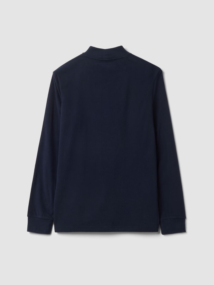 Blue stretch-fabric top with high neck_2